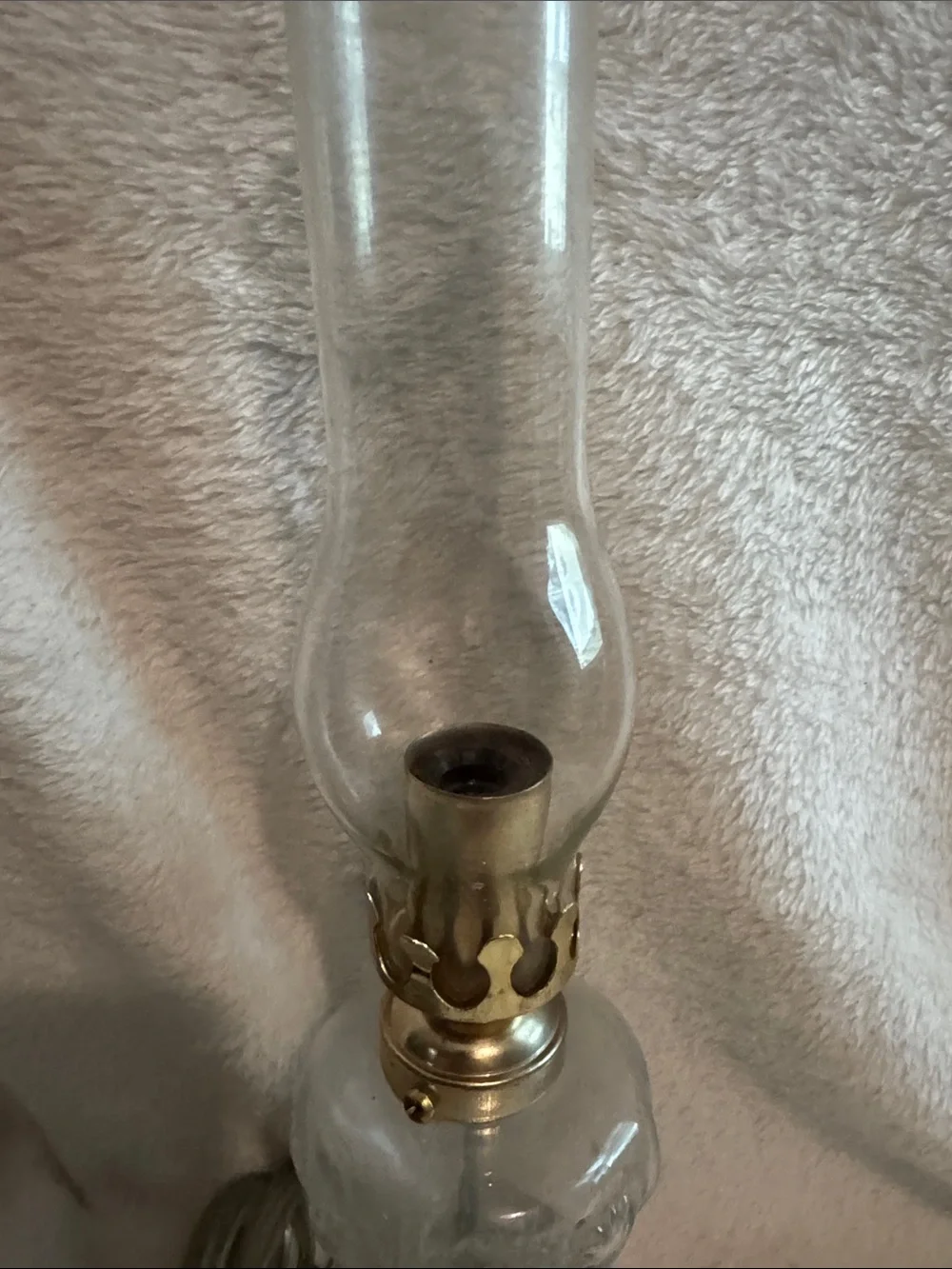 Vintage Clear Glass Electric Hurricane Lamp - Shanghai Union F12286
